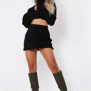 Zara Black Knit Mini Skirt